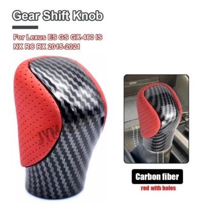 Perilla de cambio roja estilo engranaje de carbono para Lexus ES-350 GS GX460 IS300 NX300 RC RX350 Foto 1 de 4