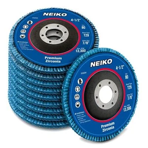 Neiko 11120A 10er-Pack Zirkonia Klappe Scheiben 4-1/2 für Winkelschleifer 80er-Körnung Rad - Bild 1 von 5
