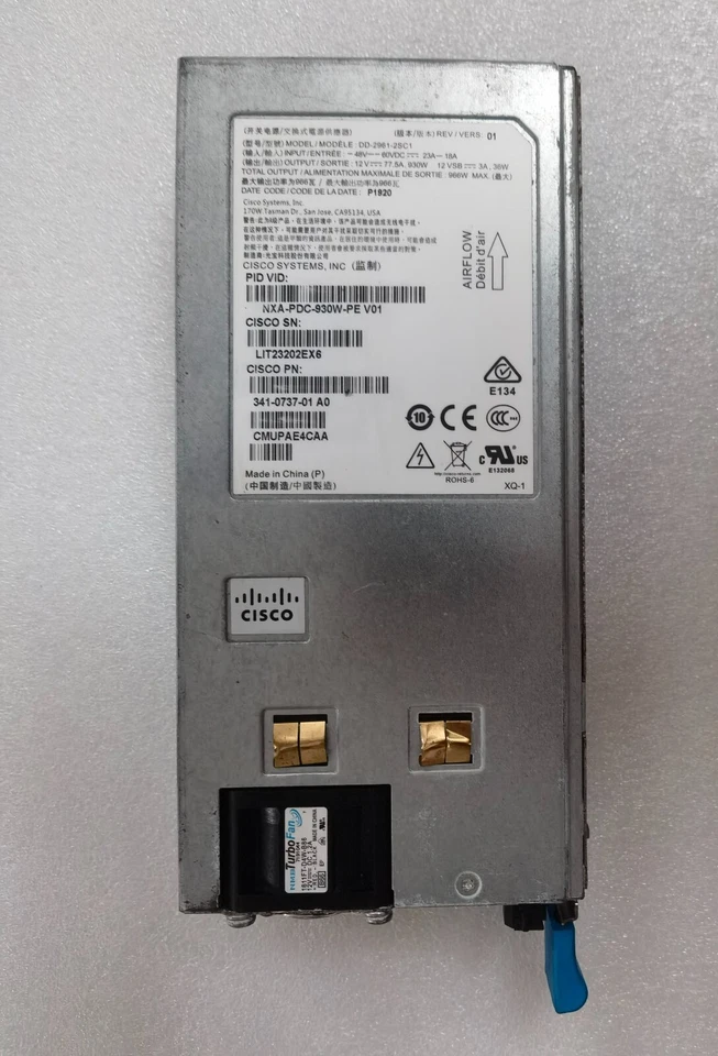Cisco NXA-PDC-930W-PE DC Power supply for CISCO N3K-C31108PC (341-0737-01) Test - Bild 1 von 4