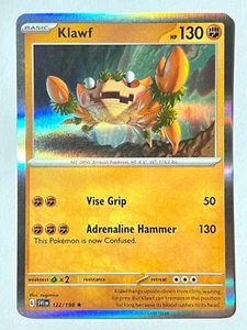 Klawf 122/198 Holo Rare Pokemon Scarlet & Violet Near Mint Pack Fresh NM - Picture 1 of 6