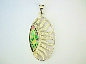 Pendentif - Paua/Abalone - Argent - 925/1000 Poinçonné *PP/AA4REF25 - NEUF * - Picture 1 of 4