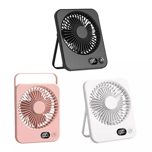 Portable Small Mini FAN Rechargeable Desk Fan Quiet 5 Speed Table Cooling Fan UK - Picture 1 of 28