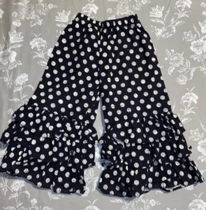 Persnickety Pants Bottoms Size 4 Girls Tiered Big Ruffles Black & White Dots - Picture 1 of 3