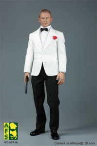 AFS 1:6 A014A White James Bond Suit Clothes Pistola per 12" Maschio HT Figura Corpo - Foto 1 di 10