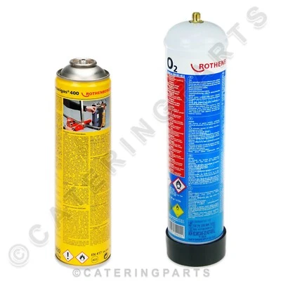 ROTHENBERGER ROXY KIT MINI GAS WELDING CYLINDERS BOTTLES OXYGEN 02 MAXIGAS 400