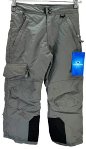 Slalom Kids Boys Insulated Pull On Cargo Snow Pant-Smoked Pearl, XS 4/5 - Picture 1 of 12