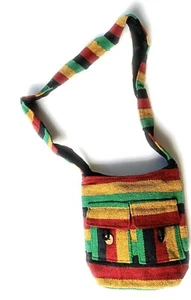 Bolso Bandolera Rasta Tejido a Rayas MENSAJERO Jamaica Reggae Música Bob Marley - Imagen 1 de 6