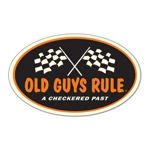 OLD GUYS RULE " A CHECKERED PAST " 3" X 5" HIGH QUALITY DECAL STICKER - Picture 1 of 1