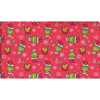 Hallmark Wrapping Paper Christmas The Grinch Dr Seuss Red 25 sq ft Roll Holiday - Image 1 of 4