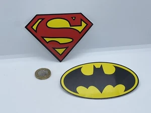 Batman & Superman Logo Laptop Decal Sticker Set - Picture 1 of 3