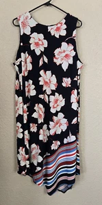 Abito donna asimmetrico floreale taglie forti 18 nuovo #1W208 - Foto 1 di 5