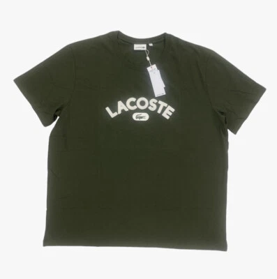 全新 Lacoste Big & Tall 图形 Croc Crew 短袖标志 男式 T 恤 绿色 — 第 1/4 张图片