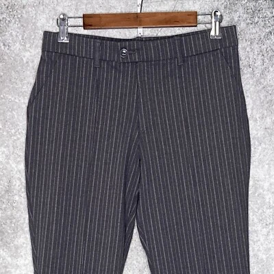 Lee womens ponte knit straight striped pants size 6 stretch gray comfort waist - Image 1 of 4