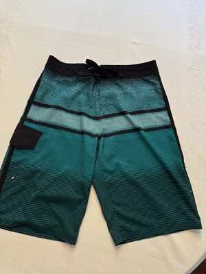 Мужские шорты OP Flex плавки размер 30 зеленая полоса 4 направления эластичные - Изображение 1 из 3