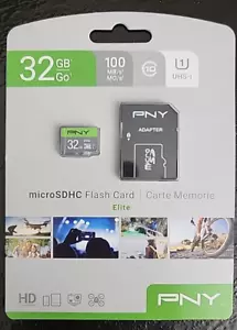 PNY Elite Class 10 U1 microSDHC Flash Memory Card - 32GB - Picture 1 of 2