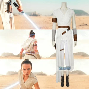 Star Wars 9 The Rise of Skywalker Rey Costume Cosplay Fancy Women Tops+Pants Hot - Picture 1 of 10