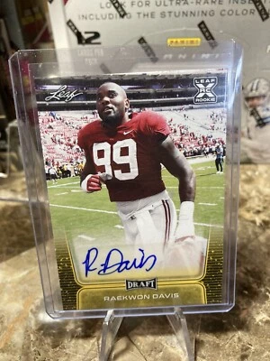 2020 Leaf Draft Raekwon Davis Gold Rookie RC Auto Autograph D44 - Image 1 of 2