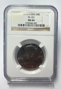 1974-D 50C DDO Kennedy Half Dollar FS-101 NGC MS 64 - Picture 1 of 3