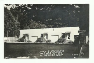 VINTAGE REAL PHOTO POSTCARD LAZY EYE COTTAGES LITTLERIVER CALIFORNIA 3F34 - Picture 1 of 2