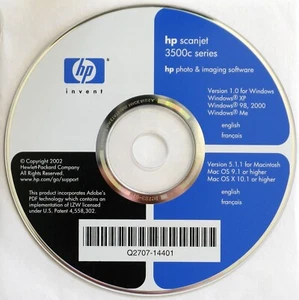 Vintage HP Scanjet 3500C series Drivers and Software CD for Windows & Mac - Picture 1 of 1