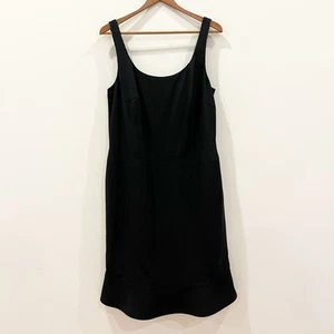Akris Punto Dress Womens 14 Black Sleeveless Wool Lined Career Quiet Luxury LBD - Picture 1 of 14