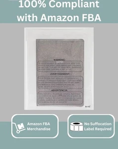 Bolsas de polietileno transparentes autosellantes de 8x10 pulgadas (200 cuentas) con advertencias de asfixia. - Imagen 1 de 5