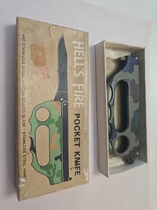 Very RARE VINTAGE CAMO Hell's Fire Valor knife - Picture 1 of 12