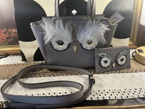 Kate Spade Star Bright Mini Owl Hadlee Satchel Crossbody W/ Matching Wallet NWOT - Picture 1 of 24
