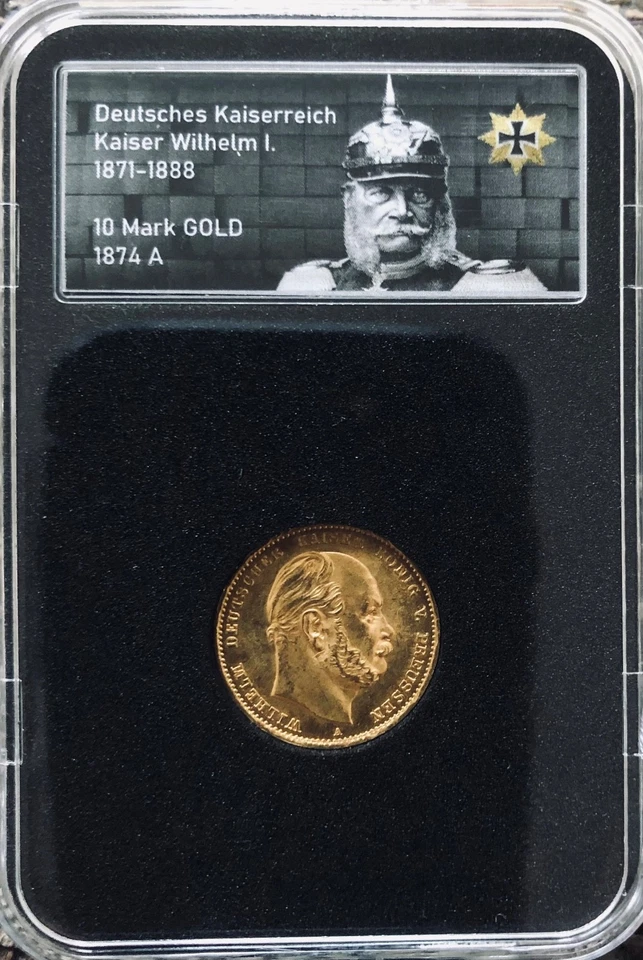 PRACHTEXEMPLAR - 10 Mark GOLD - Preußen - Kaiser Wilhelm I. - 1874 A - TOP - Bild 1 von 4