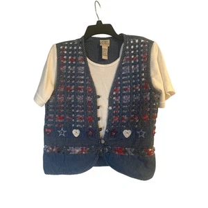 GUC Vintage Koret City Blues Petites Layered Look Top Fun Size Petite Small - Picture 1 of 5