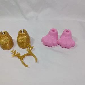 Muñeca Barbie Cutie Reveal Oro Caballo Rosa Conejito Pies de Repuesto Cascos Diadema - Imagen 1 de 8