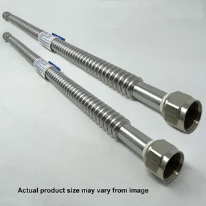 Paquete de 2 3/4" FIP x 18" Acero Inoxidable Flexible de Agua - Calentador de Agua Suavizador de Agua - Imagen 1 de 4