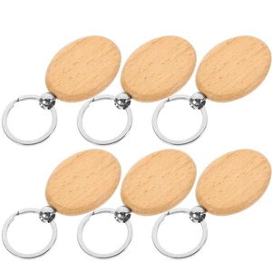 Llavero colgante de madera 6 piezas grabado en blanco llaveros para manualidades - Imagen 1 de 12