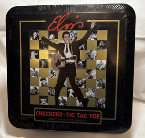 Elvis Presley Checkers Collectors Edition Game Set 2004 Metal Tin USAopoly - Picture 1 of 7