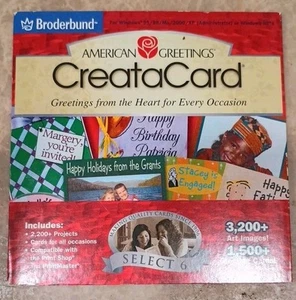 American Greetings CreataCard by Broderbund (CD-ROM, 2002) Win 95/98/2000 RARE - Picture 1 of 2
