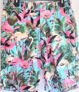 Loudmouth Golf Herren Größe 32 vorne flach tropisch Flamingo Golfshorts - Bild 1 von 11