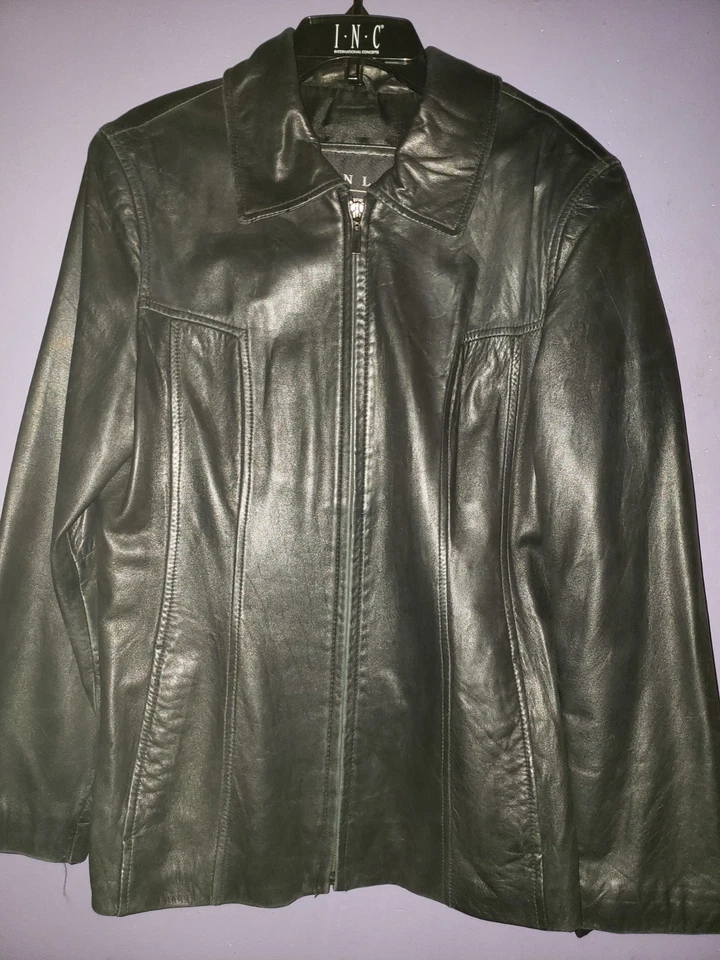 Winlit Chaqueta Cuero Negro Mujer Grande L Vintage Raro En Perfecto Estado Foto 1 de 4