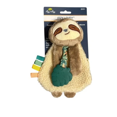 Itzy Ritzy Lovey Sloth 毛绒 Lovey 带硅胶牙胶婴儿淋浴礼物 — 第 1/4 张图片