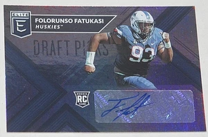 2018 Elite Draft Picks - Draft Picks Autographs #238 - Folorunso Fatukasi UCONN - Picture 1 of 2