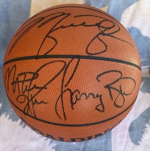 Michael Jordan Larry Bird Magic Johnson Signed Autographed Basketball COA - Picture 1 of 10