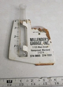 Vintage Millender's Garage Hampstead Maryland Advertising Metal Rain Gauge - Picture 1 of 3