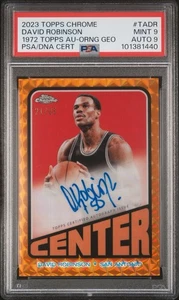 David Robinson 2023-24 Topps Chrome 1972 Orange Geometric Auto /25 PSA Mint 9! - Picture 1 of 2