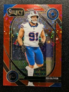 2024 Panini Select Ed Oliver Red Disco Prizm Club Level /49 #254 Buffalo Bills - Bild 1 von 2