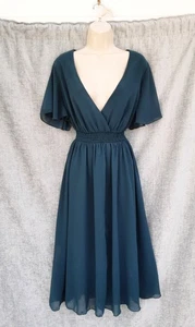 FIT & FLARE TEA,DAY DRESS,40S,50S,60S,70S,80S,90S VINTAGE LOOK,GREEN,SIZE 18 APP - Picture 1 of 14