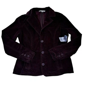 St John's Bay Women's Corduroy Brown Jacket 3 Bottom Business Work Wear Sz M - Picture 1 of 7