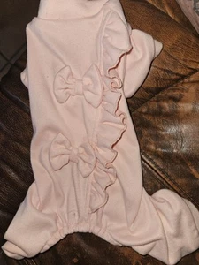 Pink Pet Ruffles And Bow Dog Outfit Size M - Picture 1 of 6