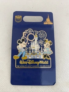Neu Walt Disney World 50. Jahrestag Mickey & Minnie Cinderella Schloss Pin - Bild 1 von 3