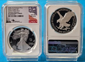 2025-S ASE 250th ANNIVERSARY OF THE NAVY PRIVY PF70 ADVANCE RELEASES MERCANTI - Picture 1 of 2