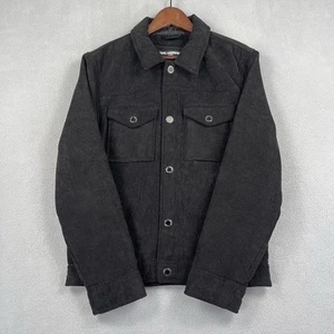 Karl Lagerfeld Corduroy Jacket Men’s Small Black Sherpa Lined Paris Snap Button - Picture 1 of 11