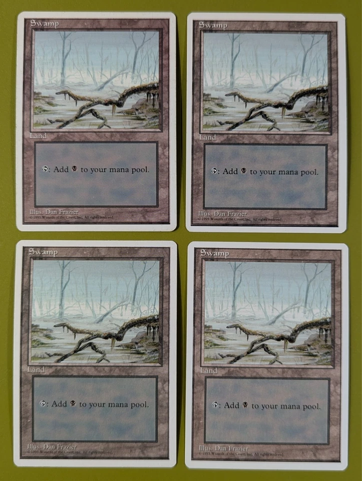 Swamp (A) x4 Fourth Edition 4th 4x Magic the Gathering MTG White Border - Image 1 of 1